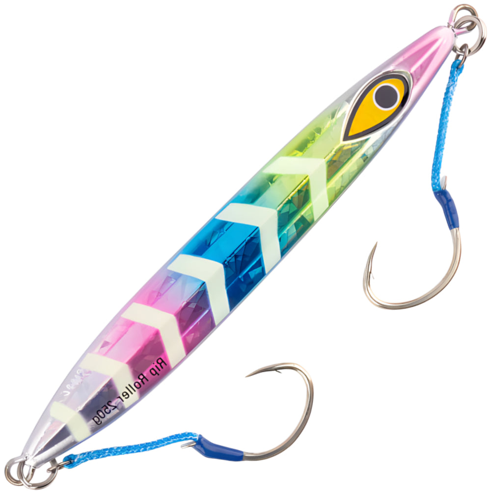 Mustad Jig Slow Fall Rip Roller Argento/Rosa/Blu - Esche Metalliche Per Pesca Profonda Con Gancio Singolo - 3