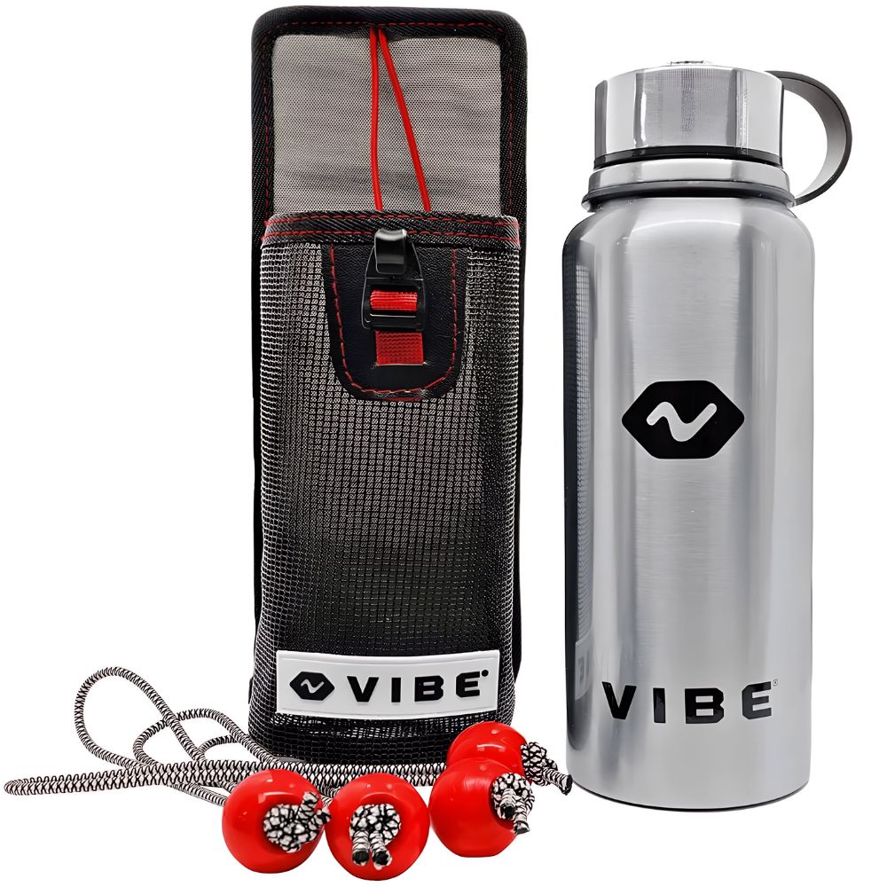 VIBE KAYAKS Mesh 30 oz Bottle Holder w/ Bottle VKA-21R-LMEBH01-BK