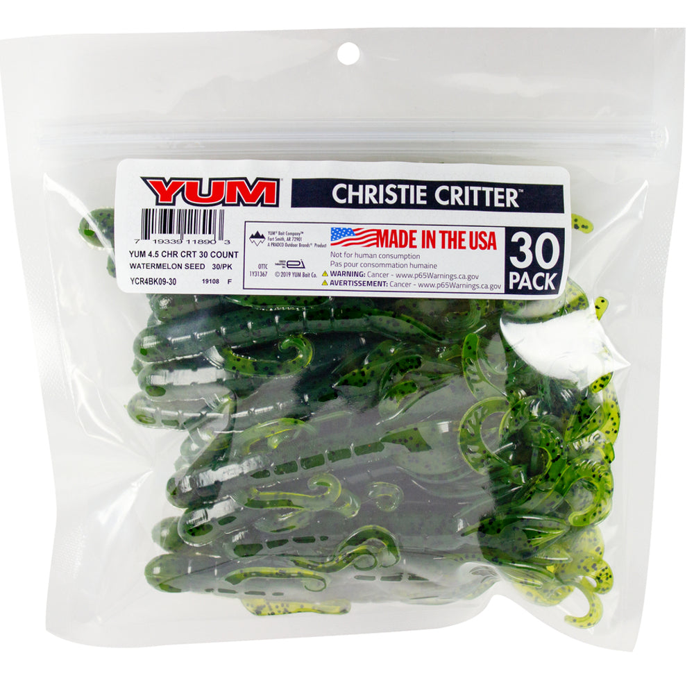 YUM Christie Critter 4.5" YCR4BK (30 Piezas)