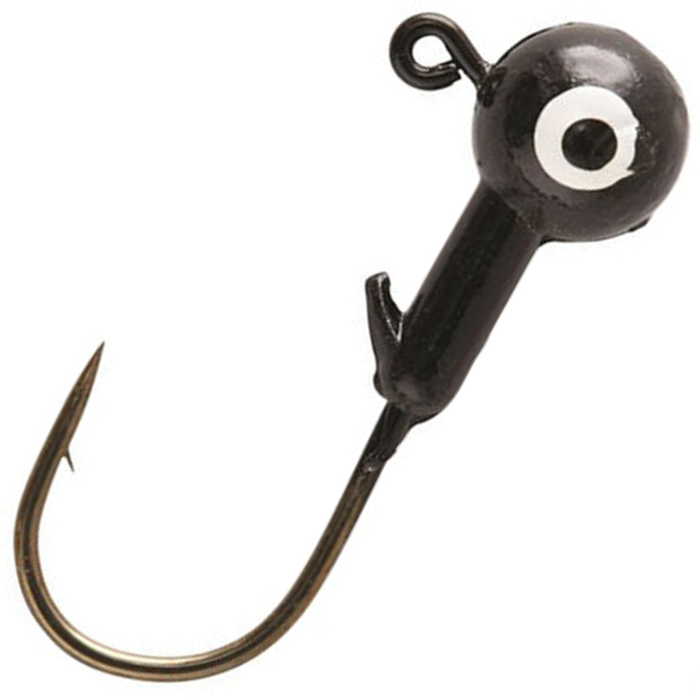 100 Pack 1/64 Oz Eagle Claw Ball Jig Heads – Black Platinum #8 Hook, Irish Jig