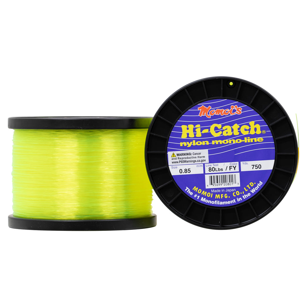 MOMOI Monofilamento Hi-Catch 80 LBS/750 YDS Fluorescent Yellow