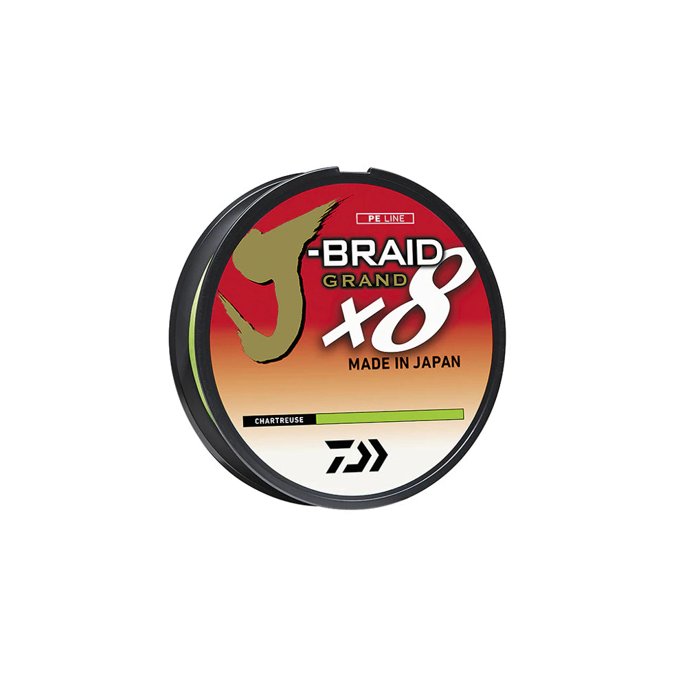 DAIWA Linea Trenzada J-Braid X8 Grand 80 LB/300 YDS Chartreuse JBGD8U80-300CH