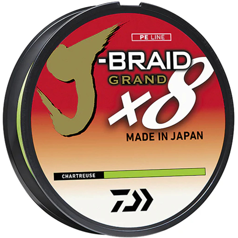 DAIWA Linea Trenzada J-Braid X8 Grand 50 LB/300 YDS Chartreuse JBGD8U50-300CH