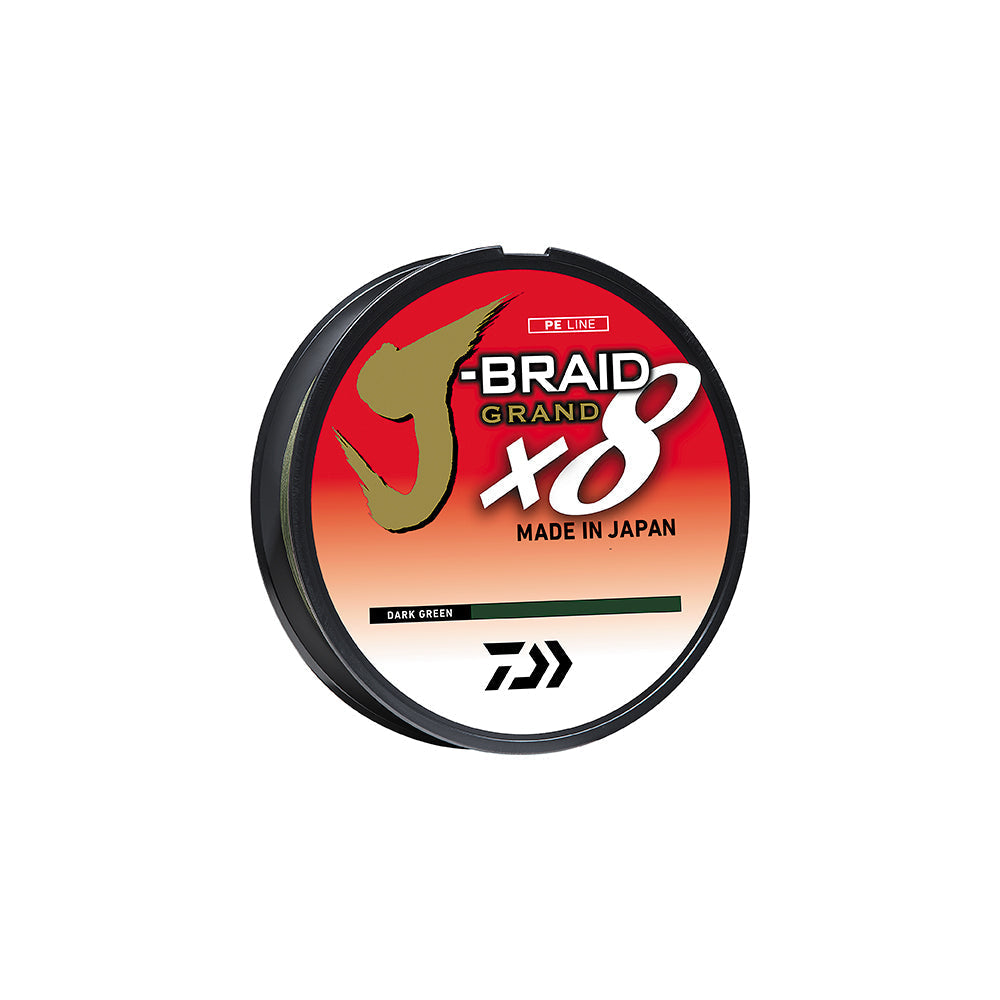 DAIWA Linea Trenzada J-Braid X8 Grand 65 LB/300 YDS Dark Green JBGD8U65-300DG